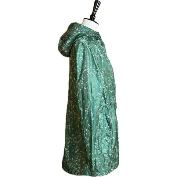 JOULES Right As Rain Jacket Size 8 Green Ditsy Waterproof Coat Hooded - Picture 3 of 15